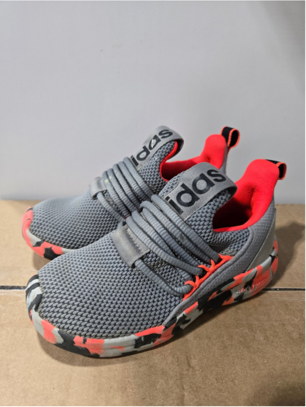 Boys Adidas Sneakers Size 11 Toddler Grey and Orange